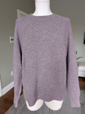 Reitmans Women's Dusty Lavender Marled Knit Sweater Crew Neck Soft Cozy Size M